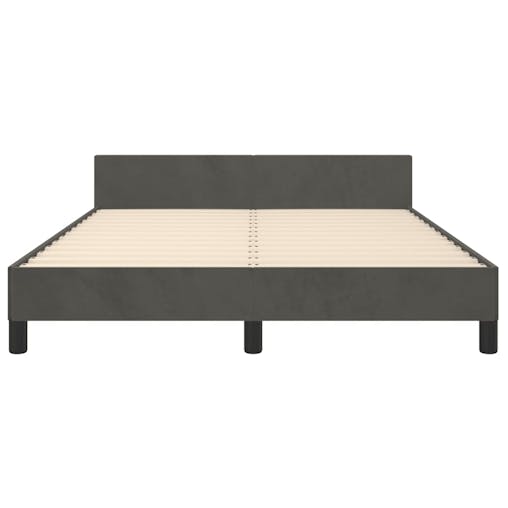 NNEVL Bed Frame with Headboard Dark Grey 137x187 cm Double Velvet