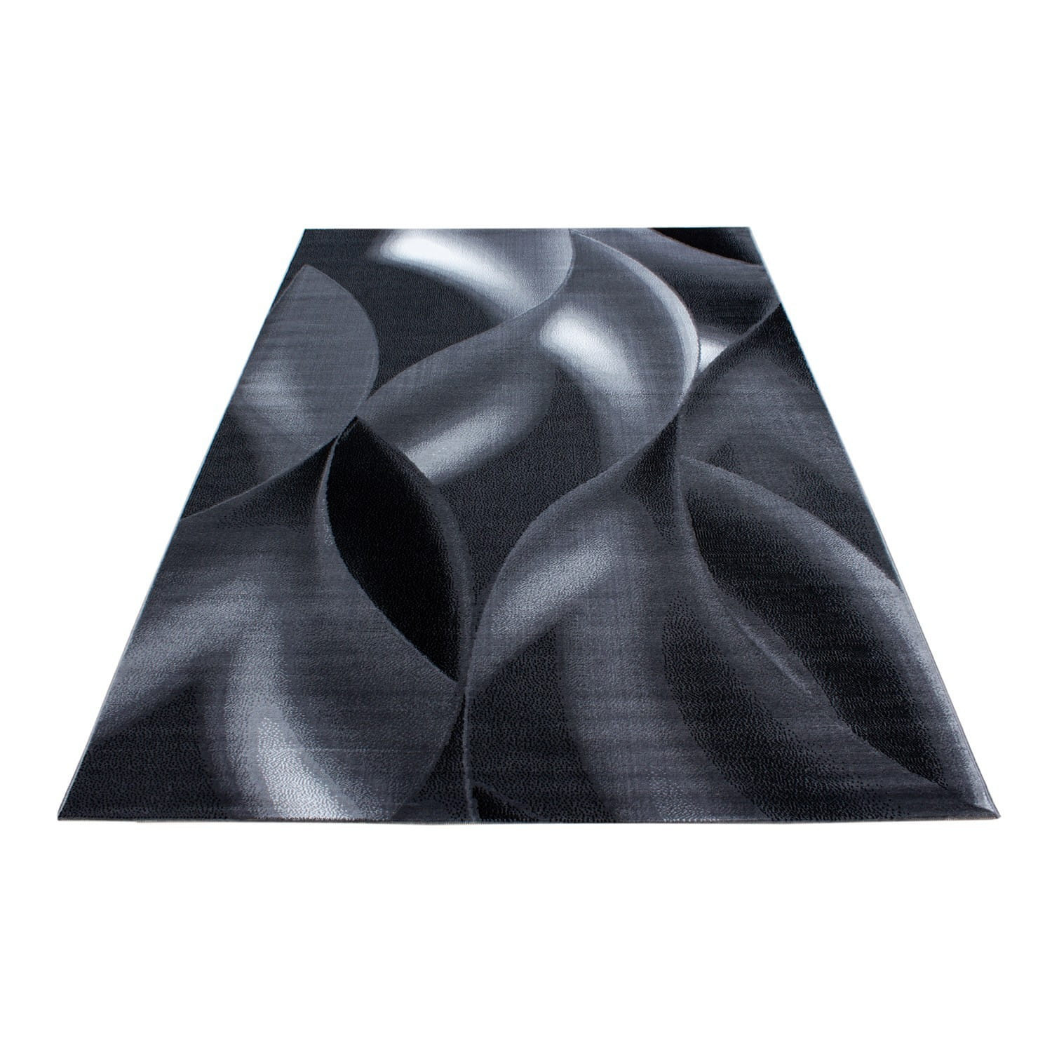 Dywan nowoczesny Plus wstęgi szaro-czarny 80 cm x 150 cm