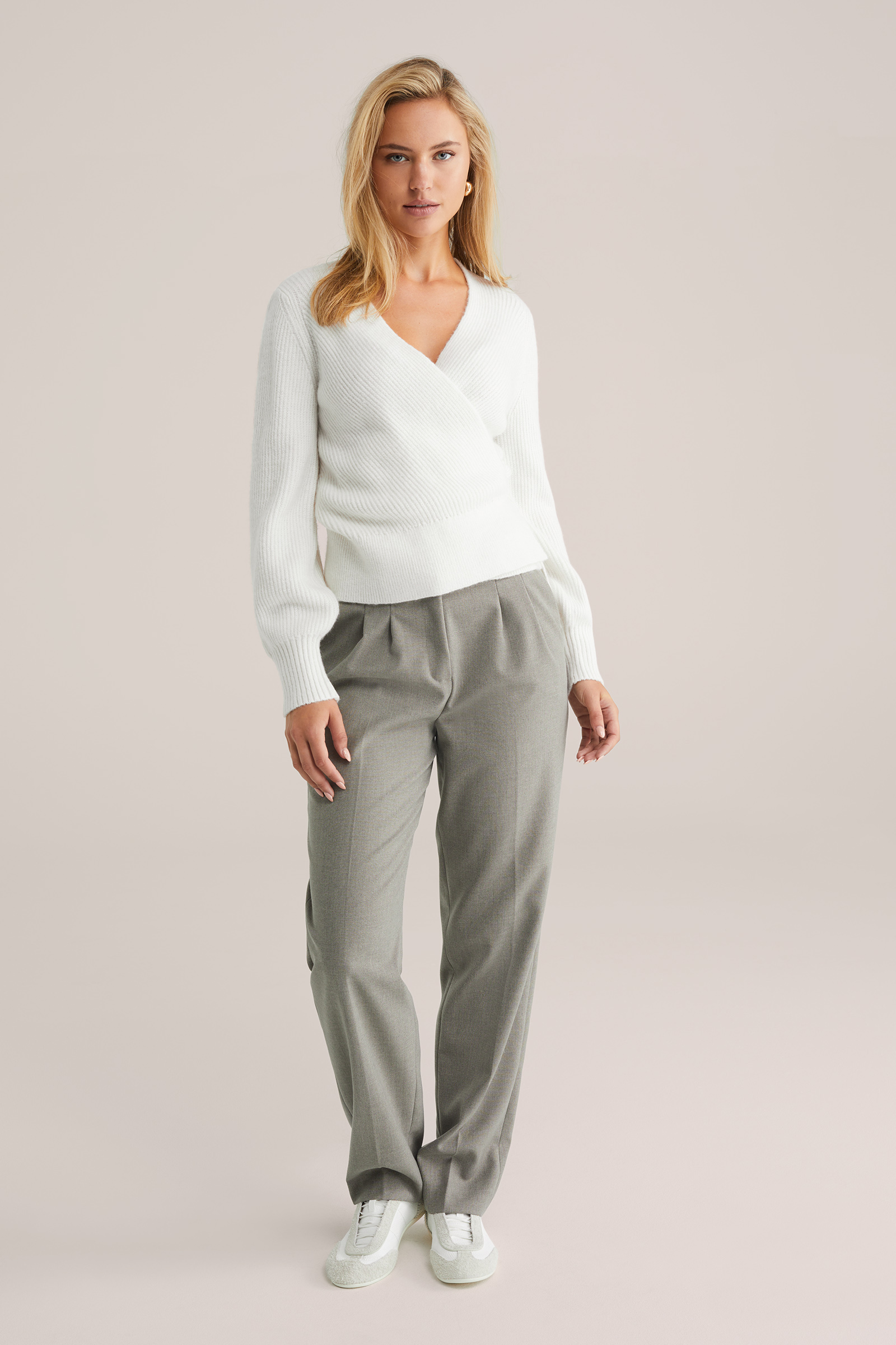 Dames omslagvest met structuur