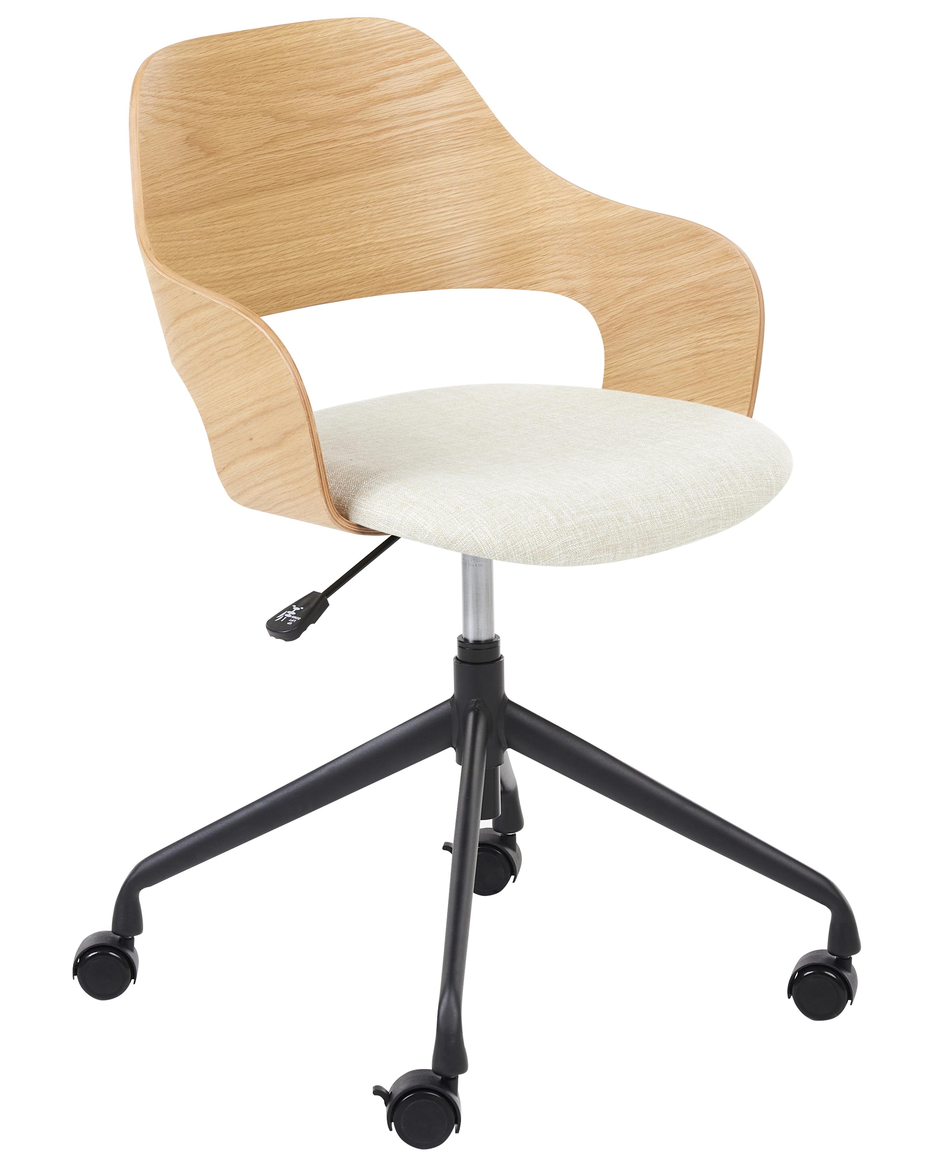 Desk Chair NOVATO Faux Linen Light Beige