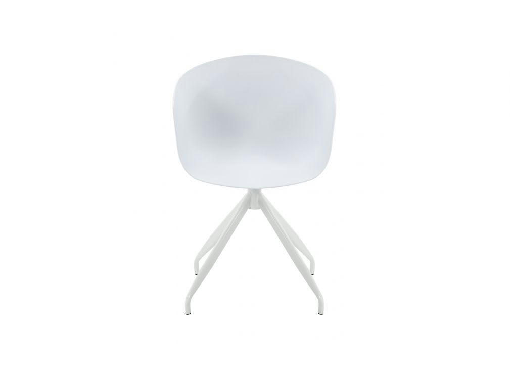 BOB - Chaise pivotante pieds en métal - Blanc