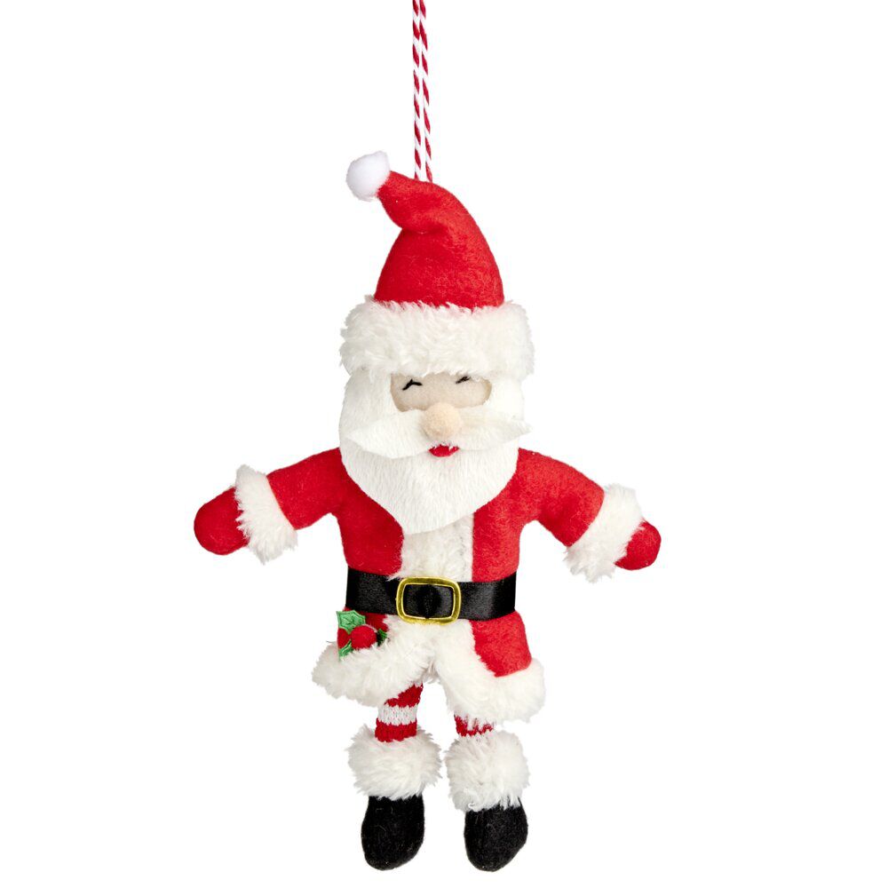 Personnage de No&euml;l à suspendre feutrine rouge et blanc (3 modèles)