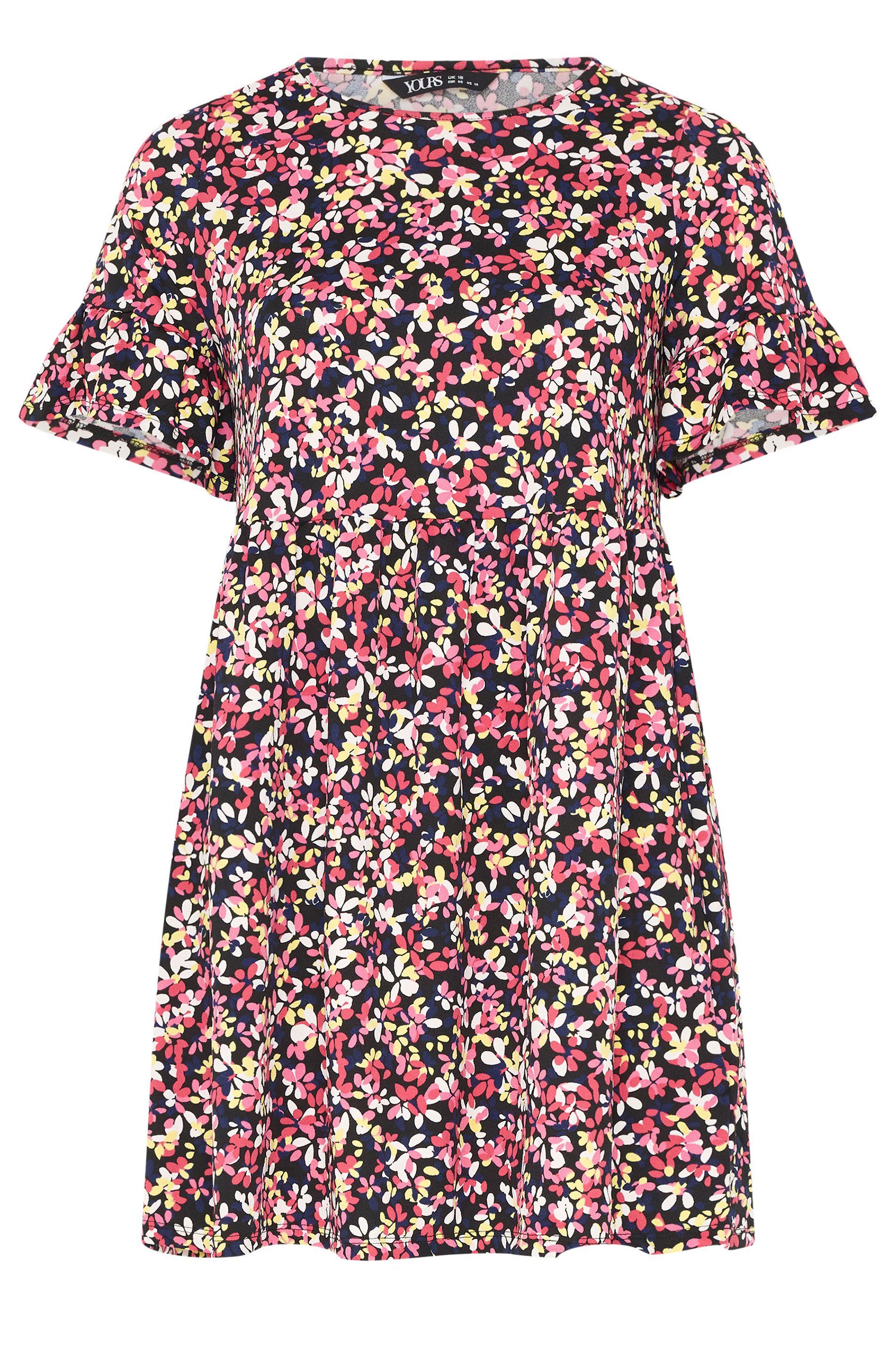 Yours Frill Sleeve Floral Dress