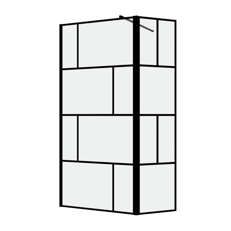 Paroi de douche avec volet Bricks noir 80   40 x 195 cm AURLANE