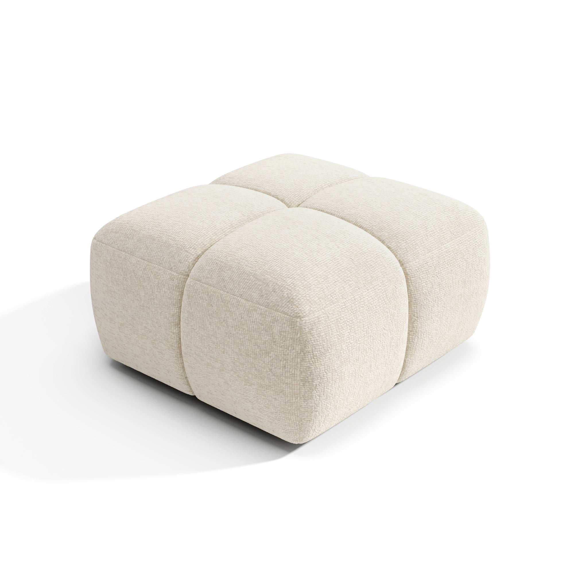 Premium Interiors - Poef MOSS - fluweel met structuur beige 78cm