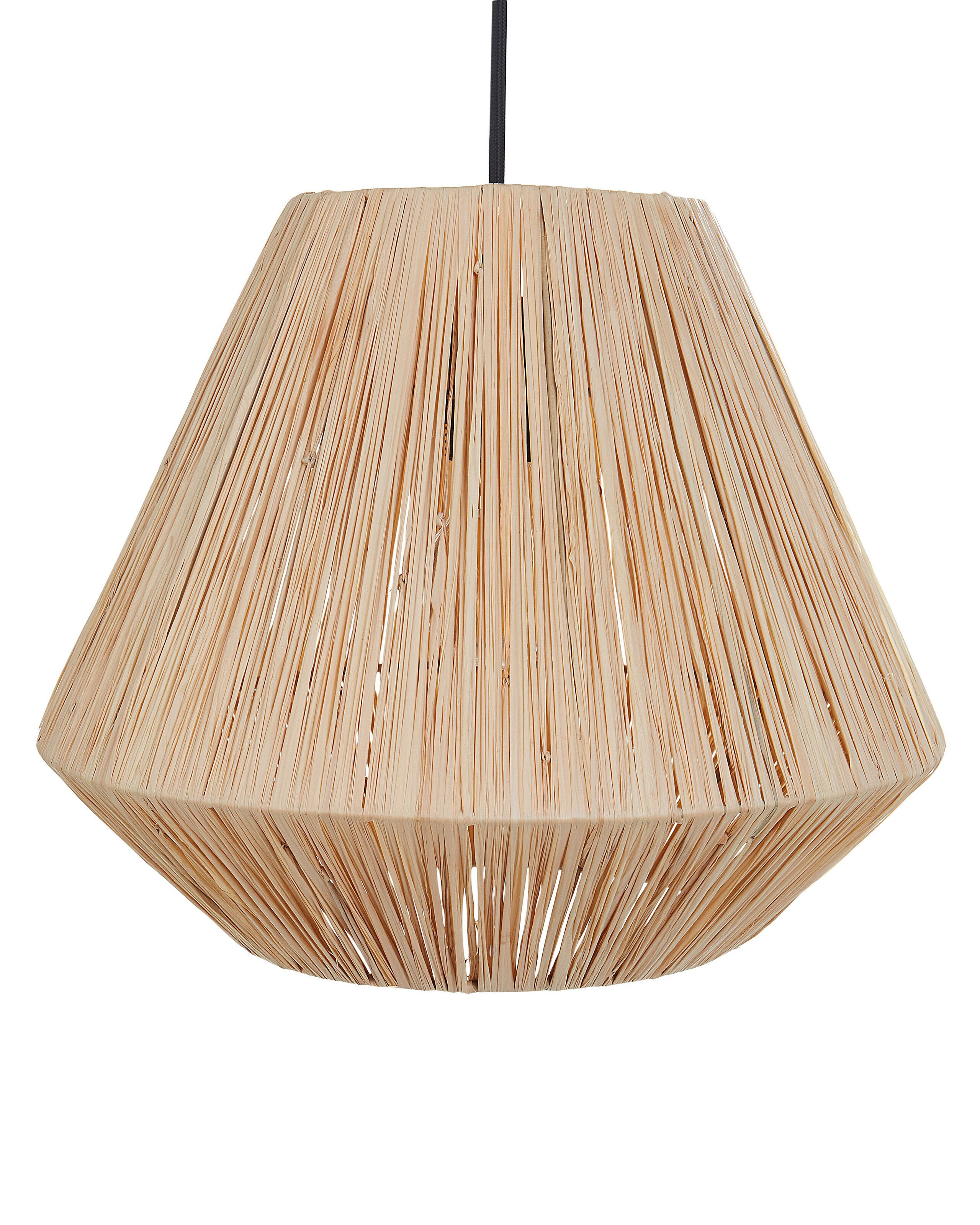 Lampa wisząca sufitowa słomiany klosz naturalna