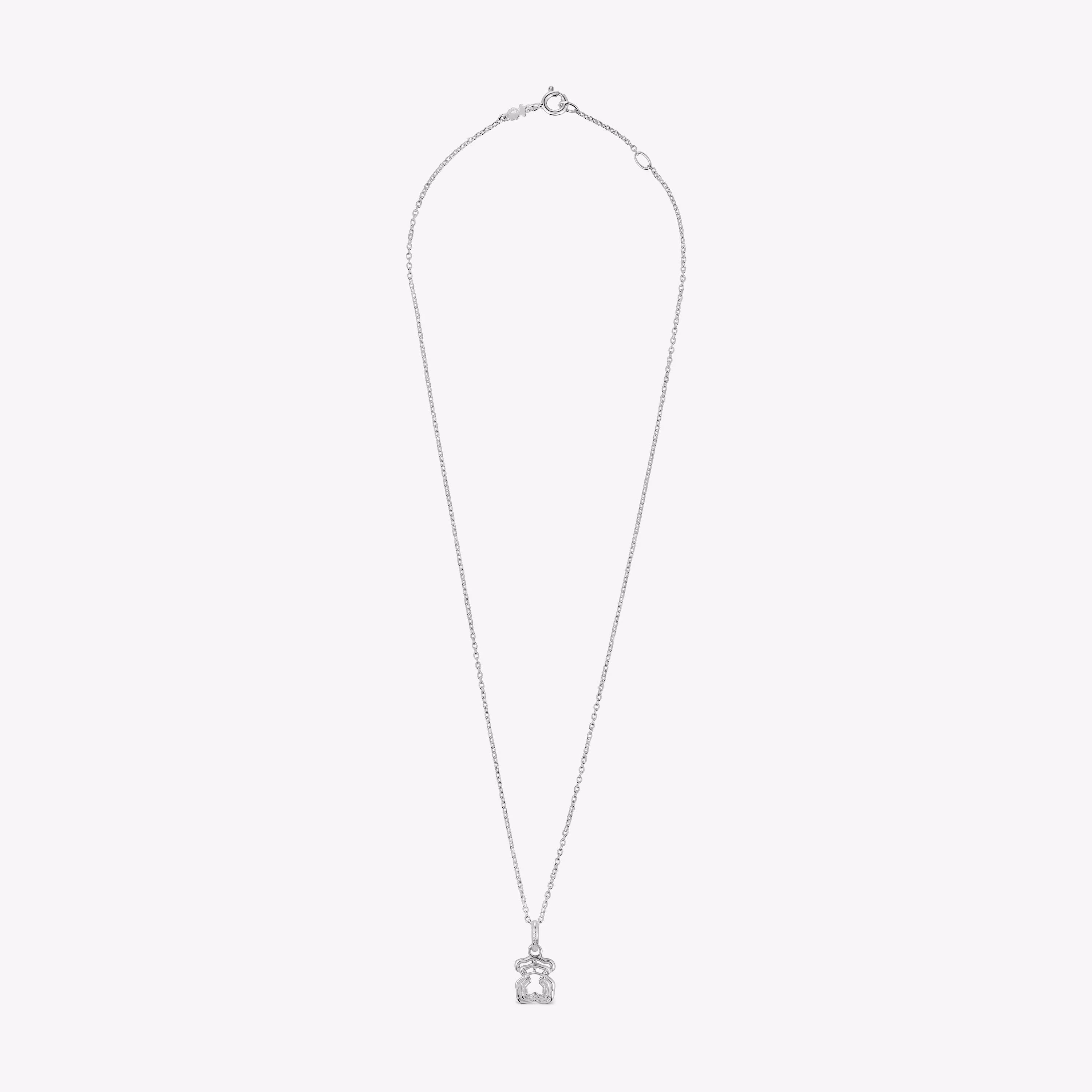 Collar triple oso de plata Bickie