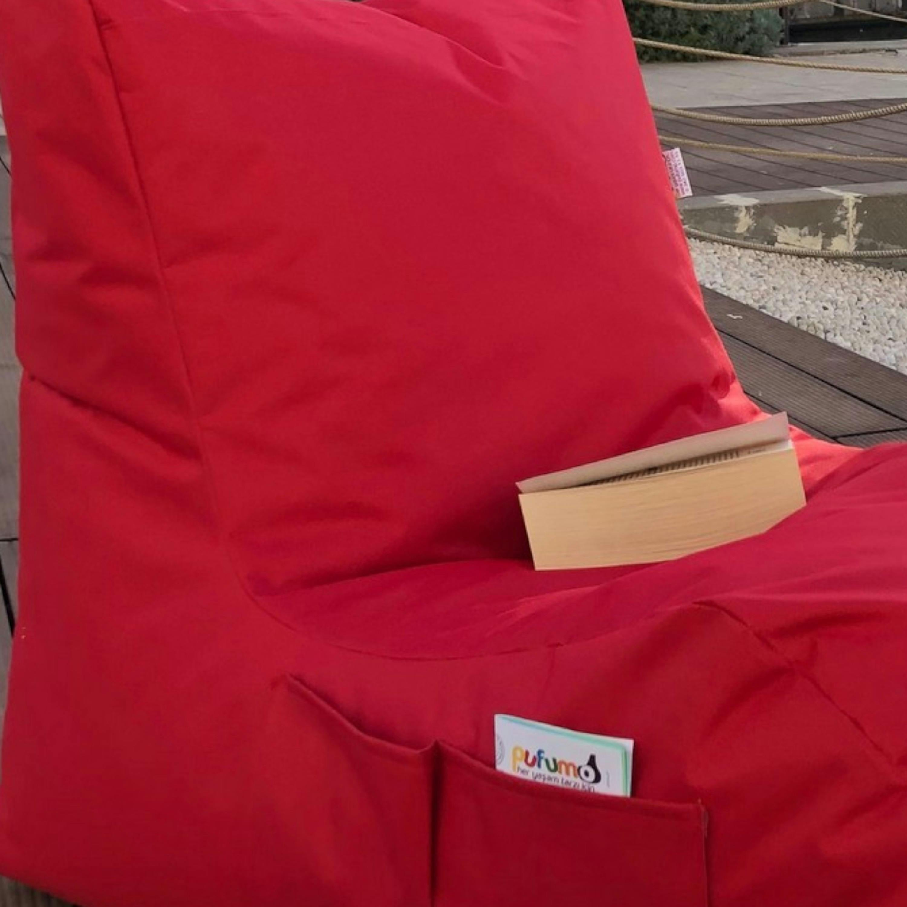 Pouf bain de soleil XXL imperméable – rouge ARTA
