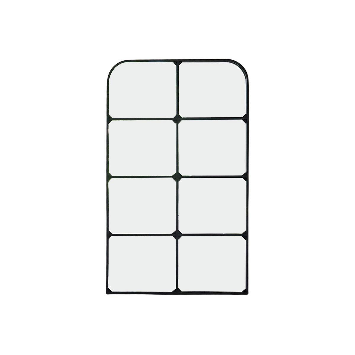 - Miroir fenêtre portrait en métal noir 80x130