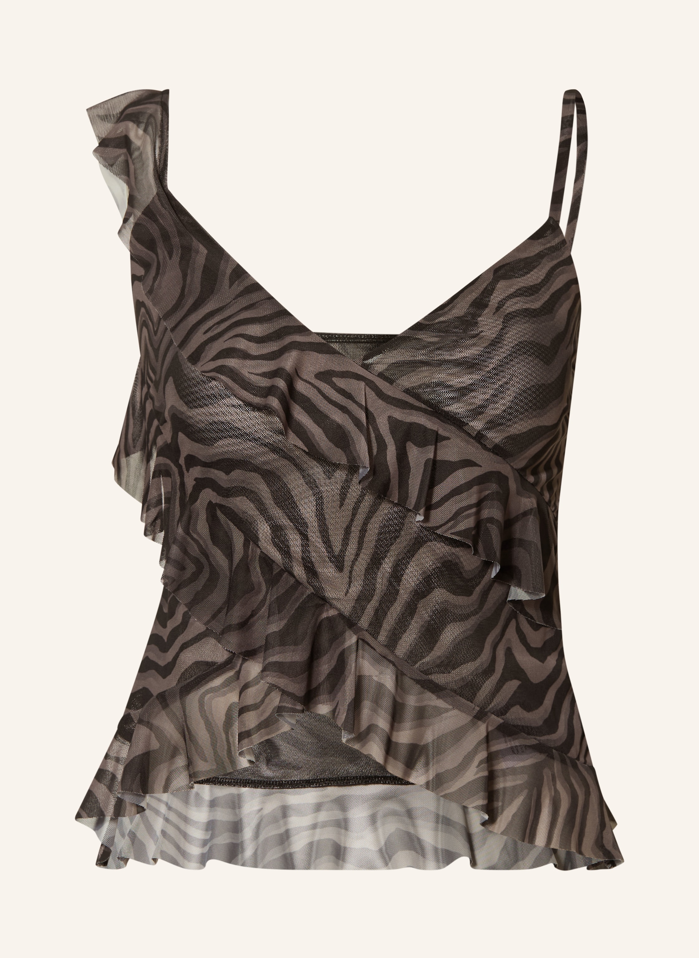 RIANI Blusentop aus Mesh mit Volants