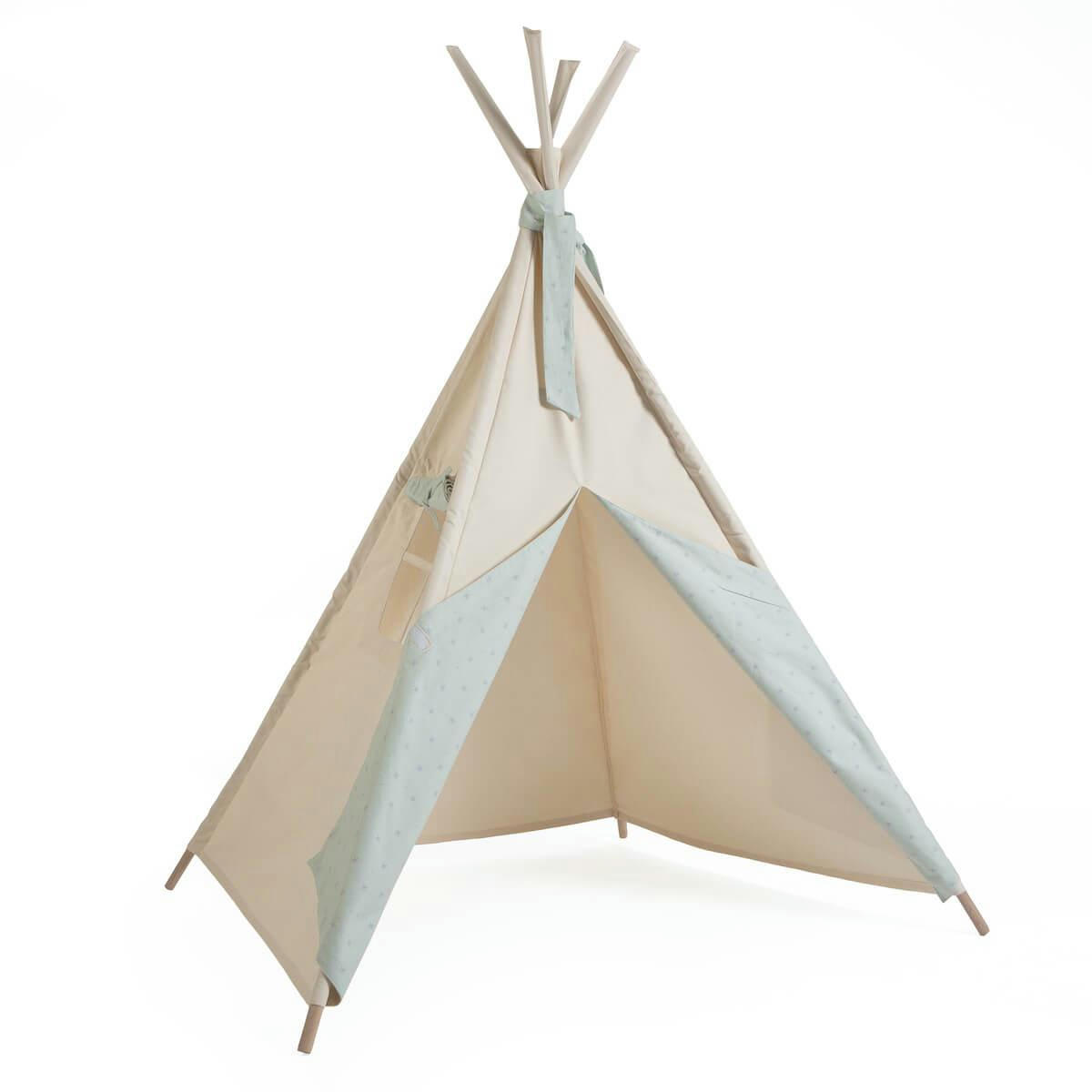 BARNA - Tipi enfant beige STARS vert