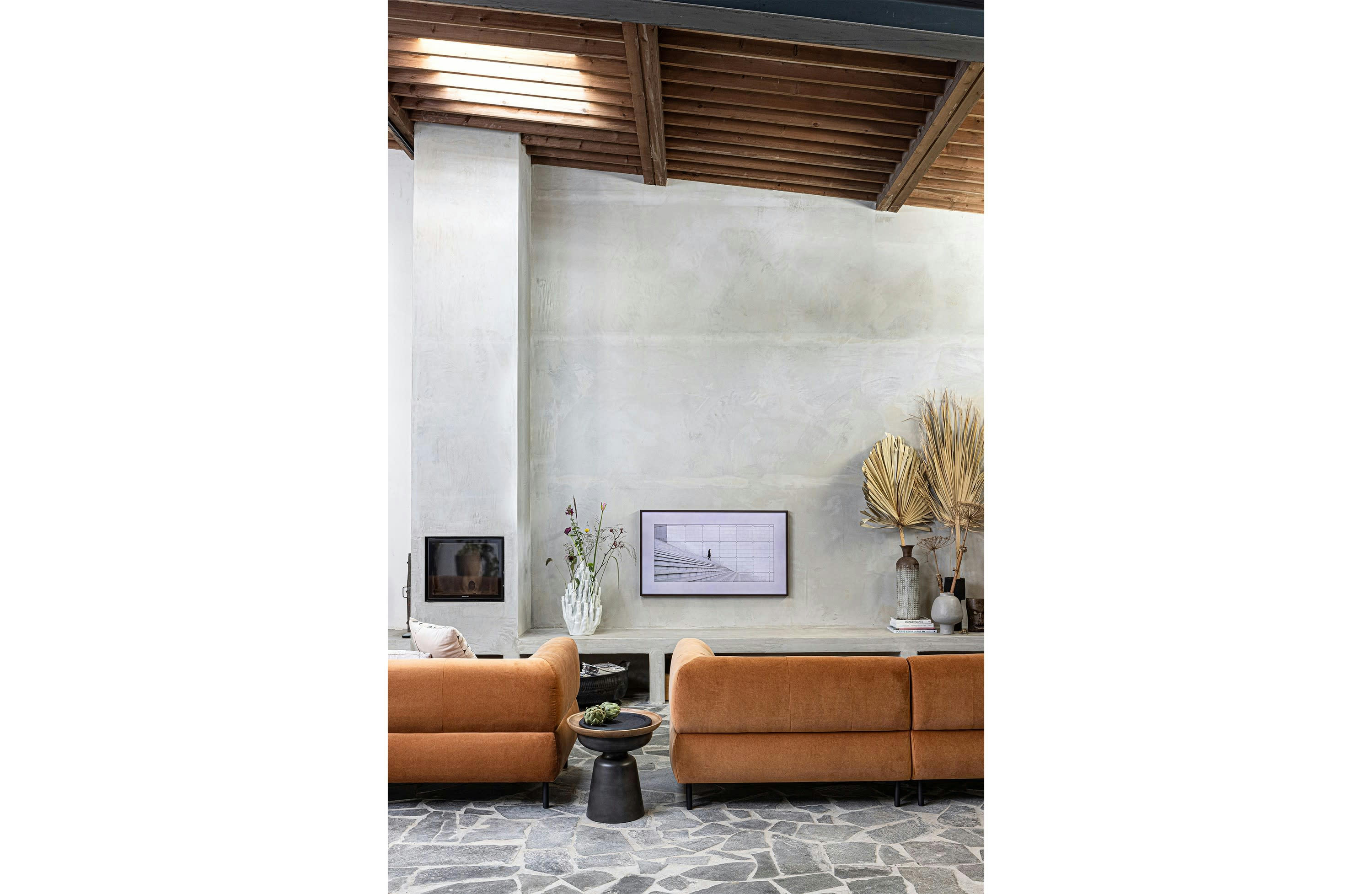 KARI - Grand vase en métal brun H70