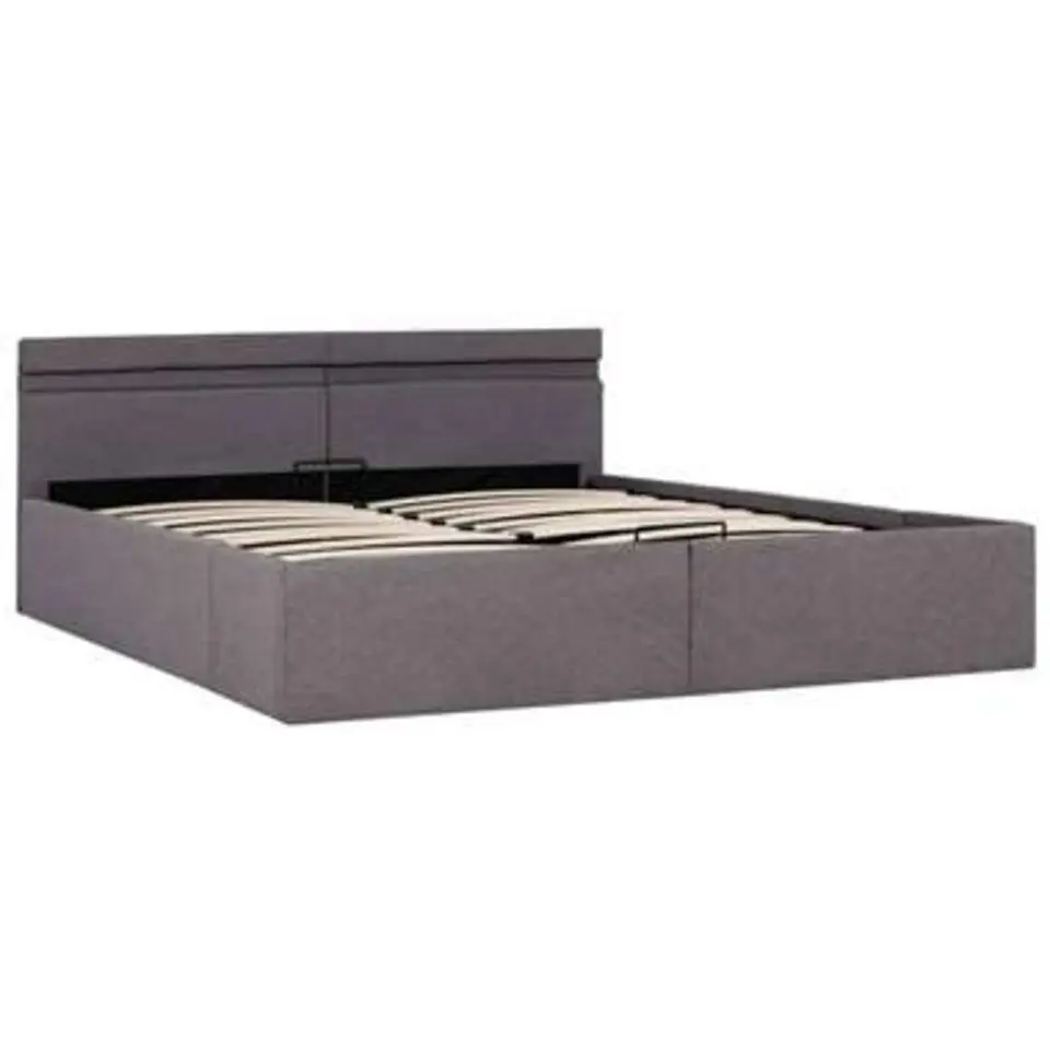 vidaXL - Bed met opbergruimte en LED - Hydraulische - Taupe - stof - 160x200 cm