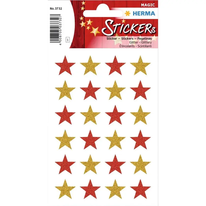 Sticker 24er-Set Weihnachtssticker Sterne