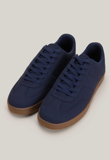 Mens Navy Stripe Trainers