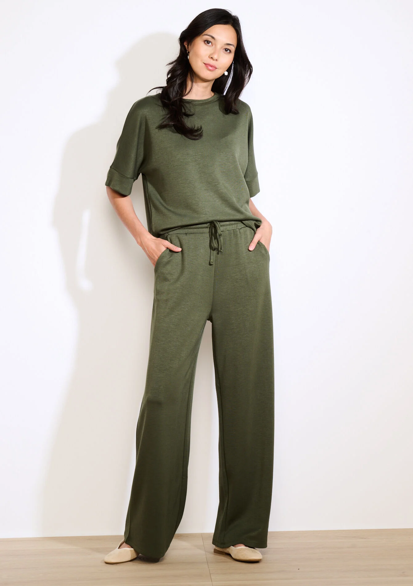 Losvallend jersey T-shirt