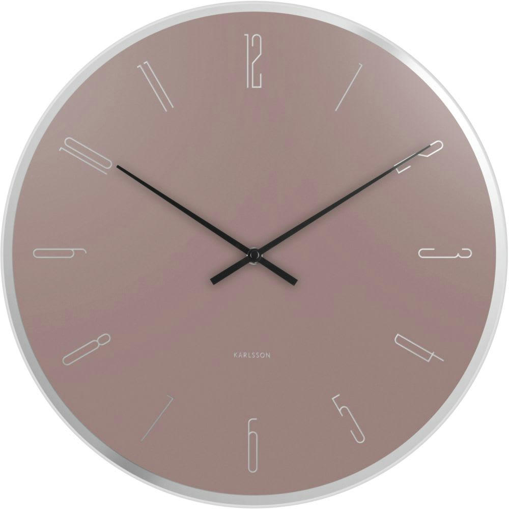 WALL CLOCK - Horloge en verre mirror numbers rose
