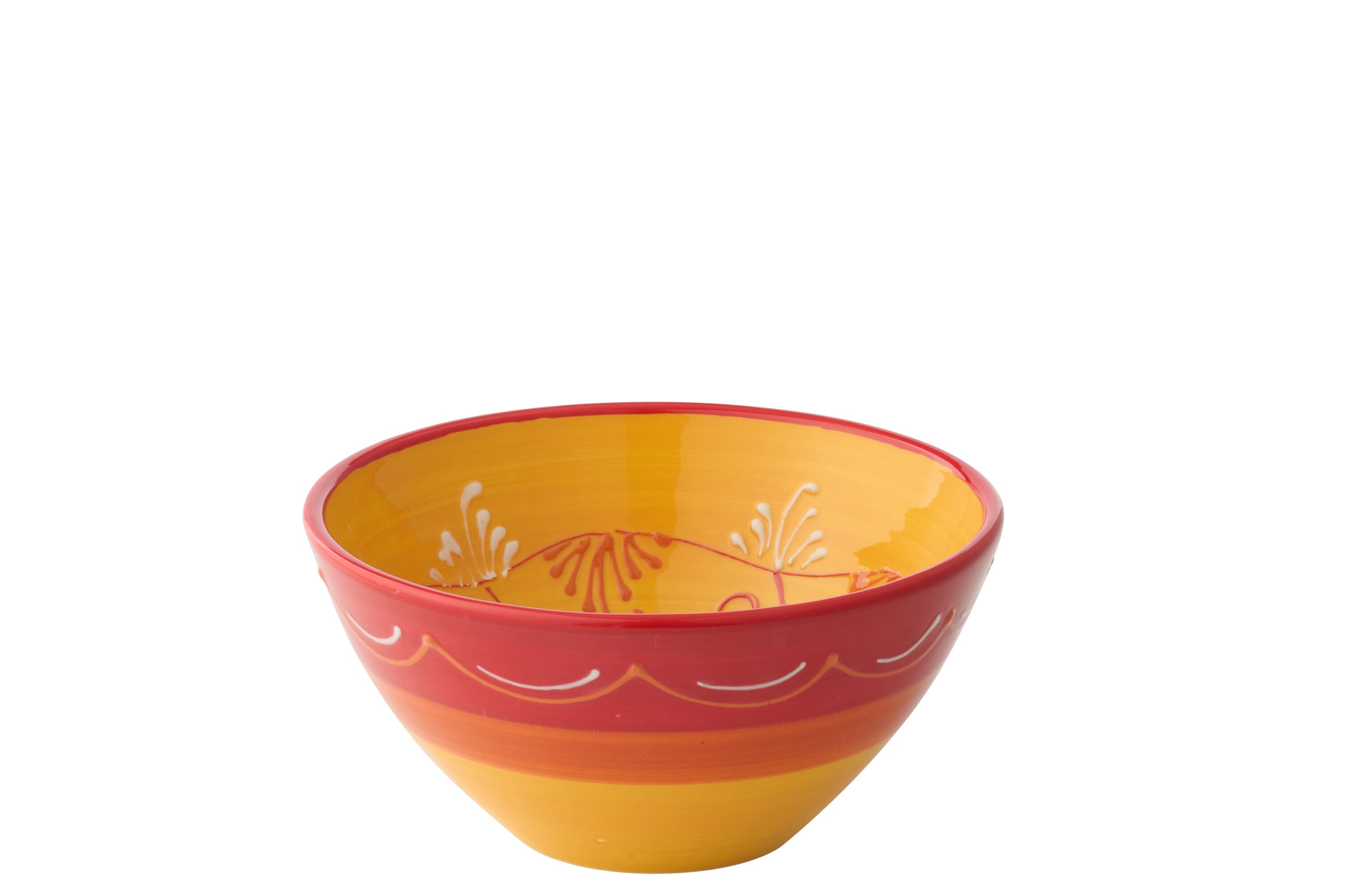 J-Line kom - keramiek - oranje/rood - medium