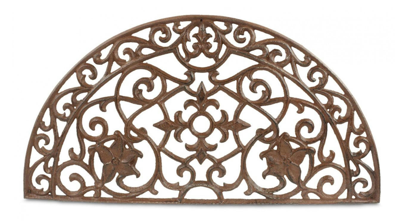 - Paillasson Demi Lune Fonte Marron 70cm