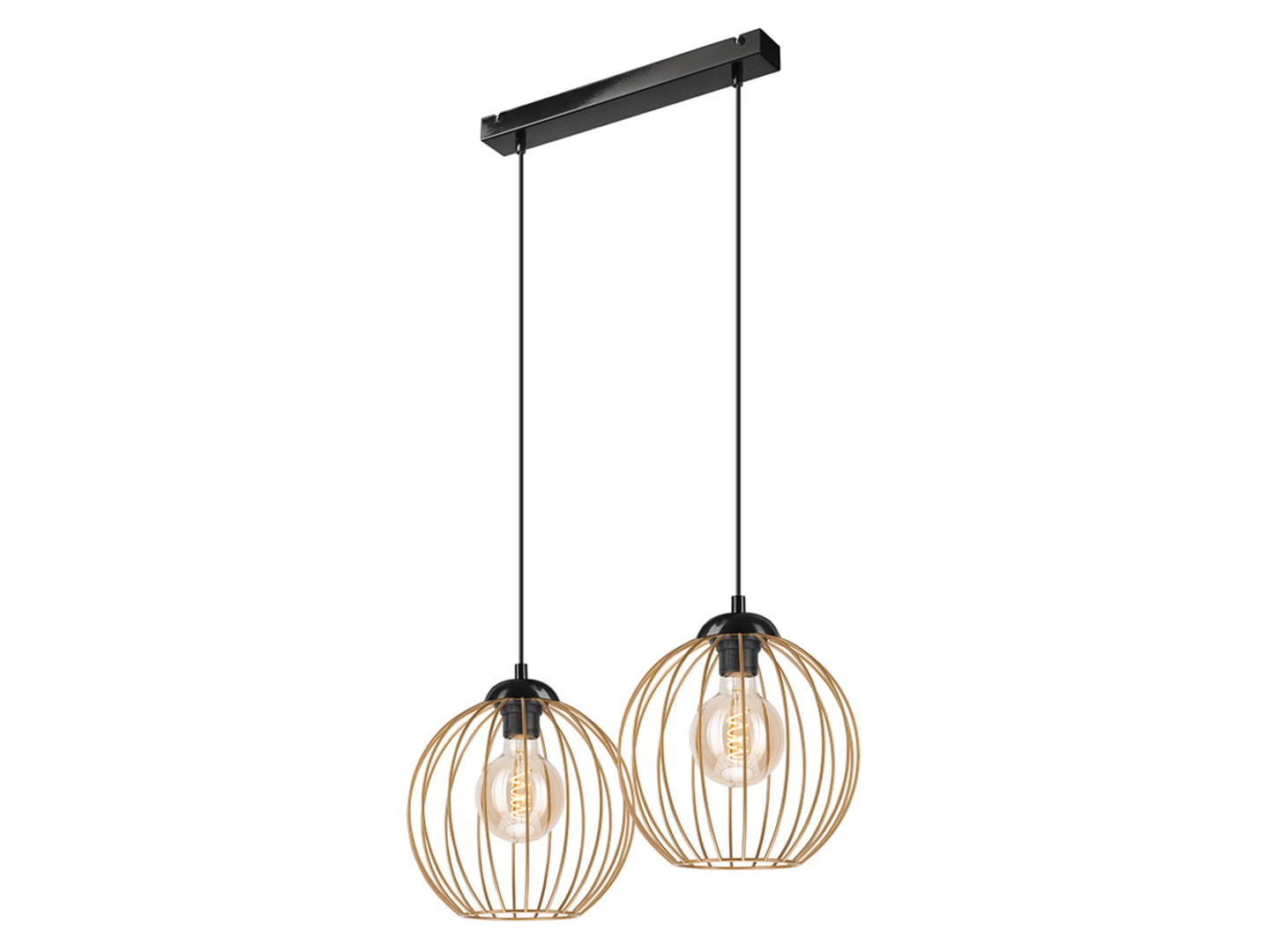 Lampa wisząca Zoya 2-punktowa stalowa złota