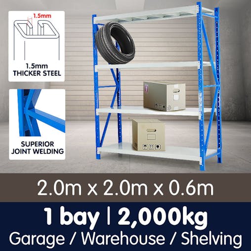 NNEDPE Garage Storage Steel Rack Shelving 2.0m-wide 2000kg