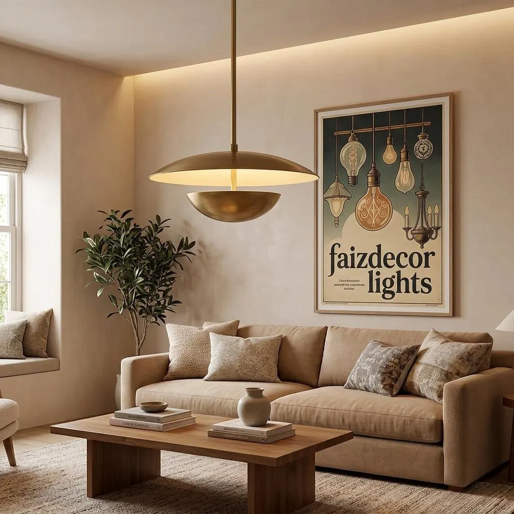 Mid Century Brass Chandelier Lighting for Kitchen & Room Hanging Light