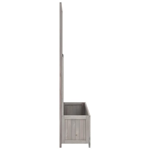 NNEVL Garden Trellis Planter Grey 70x30x135 cm Solid Firwood