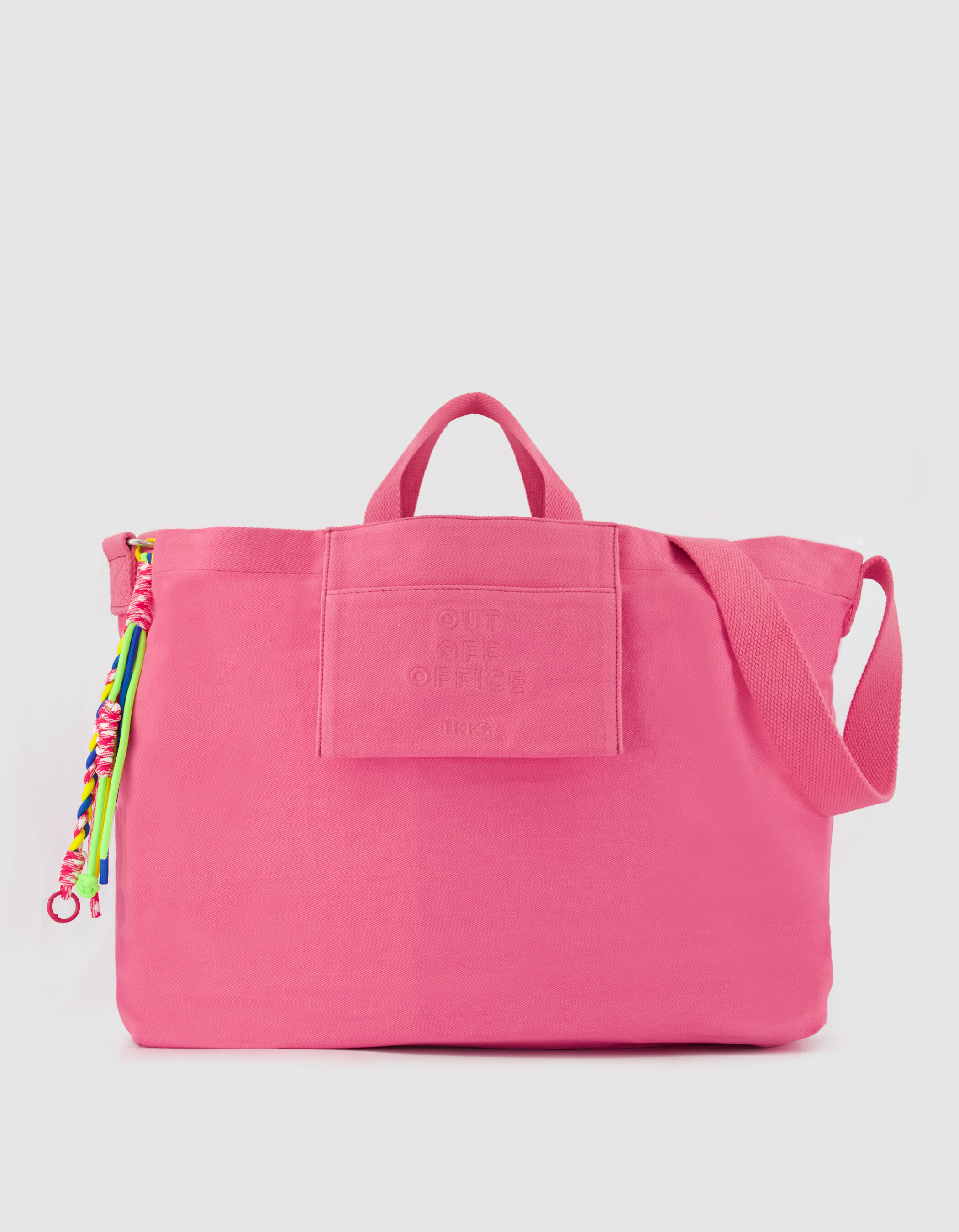 Sac totebag rose toile broderie Femme