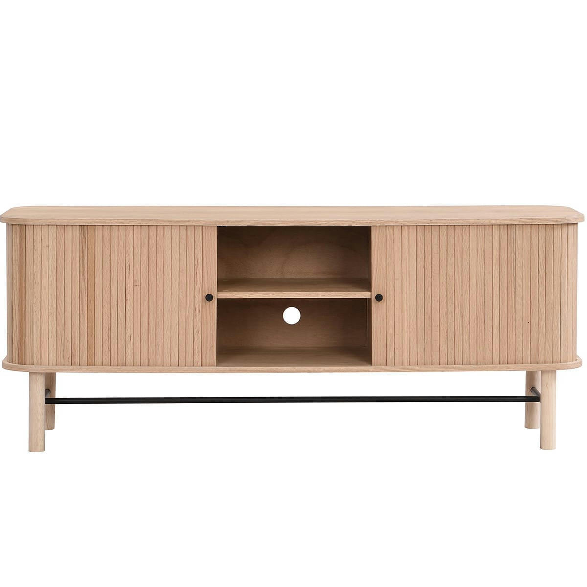 LINO - Meuble TV à portes coulissantes en bois 150 cm