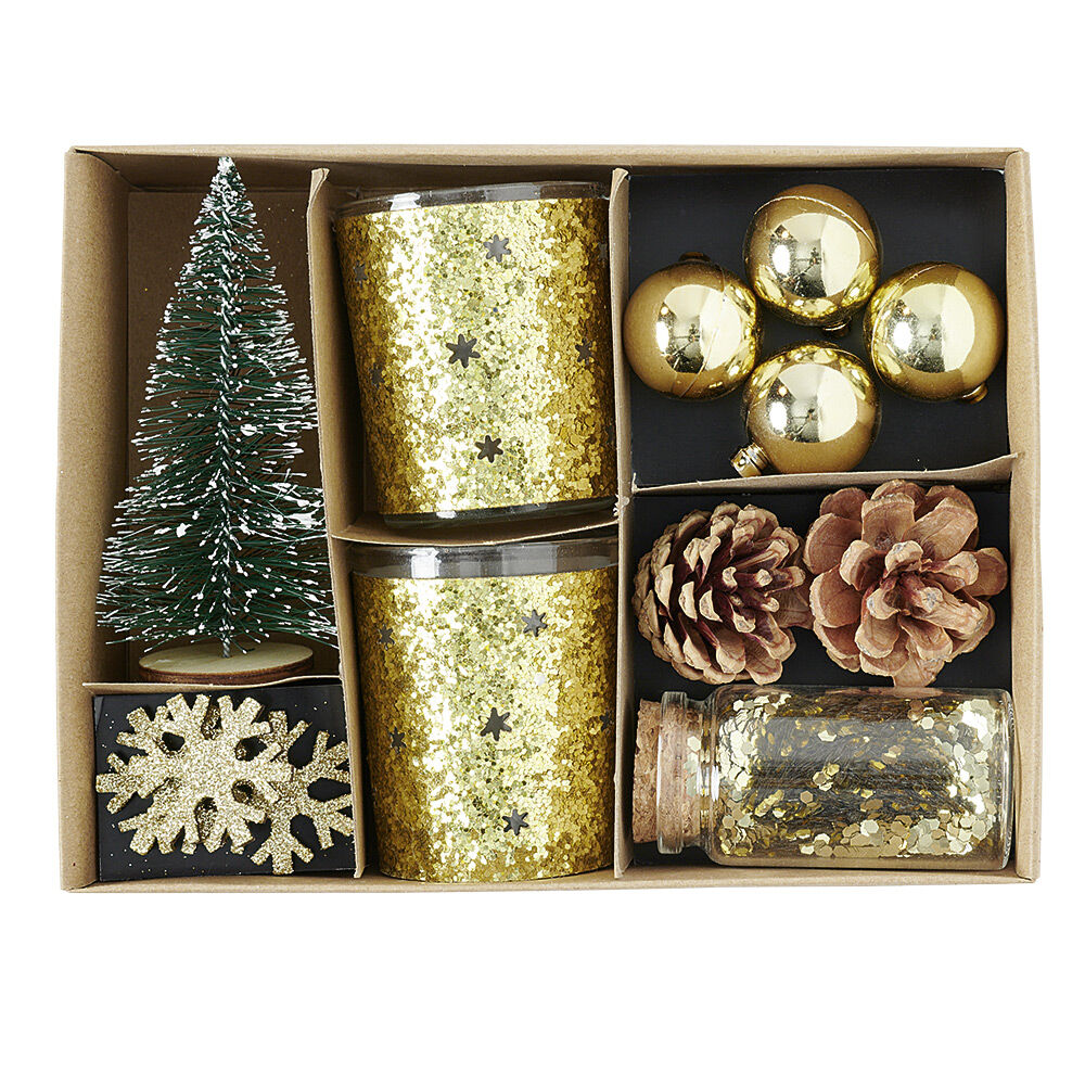 Set de No&euml;l décoration de table doré