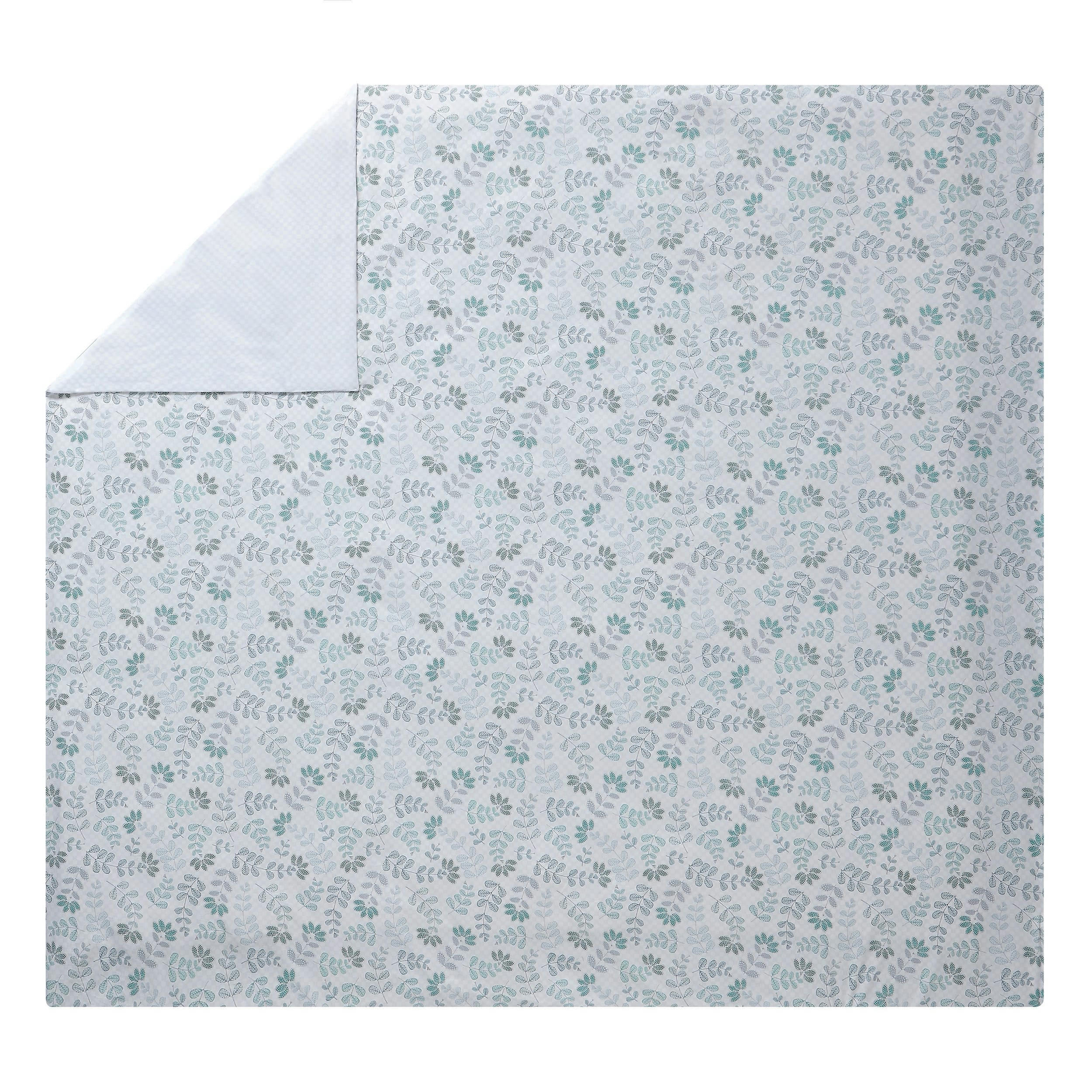 GRIGRI - Housse de couette en percale de coton bleu lagune 240x220