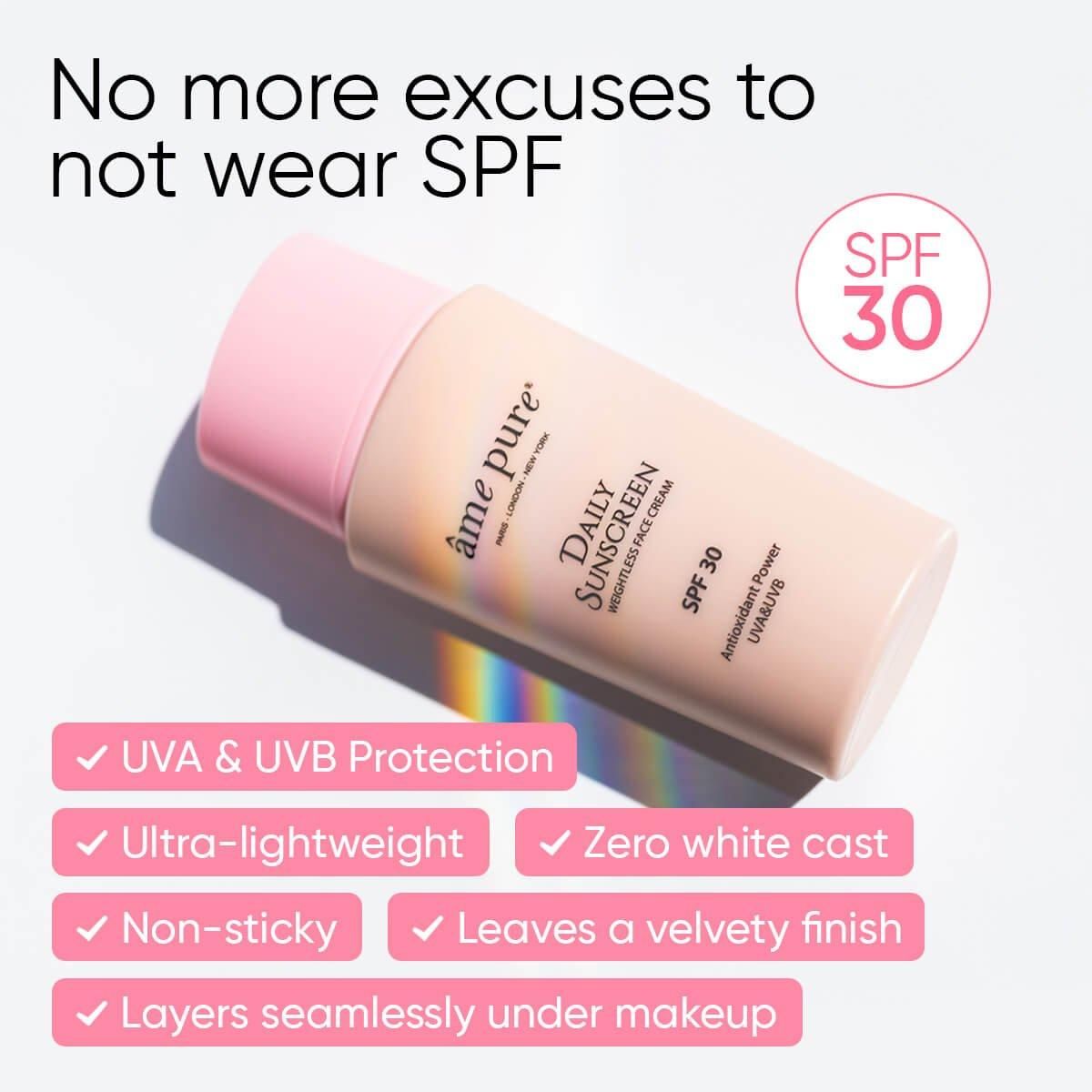 âme pure DAILY SUNSCREEN | SPF 30 - Anti-Aging Face Cream With Niacinamide