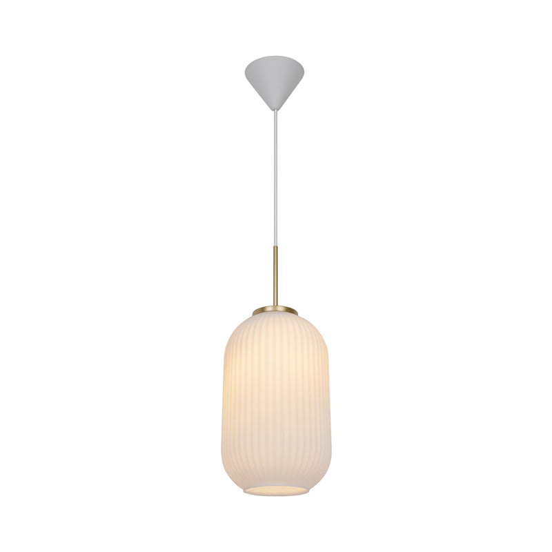 Nordlux Milford Hanglamp - Ø20cm - E27 - Messing/Wit