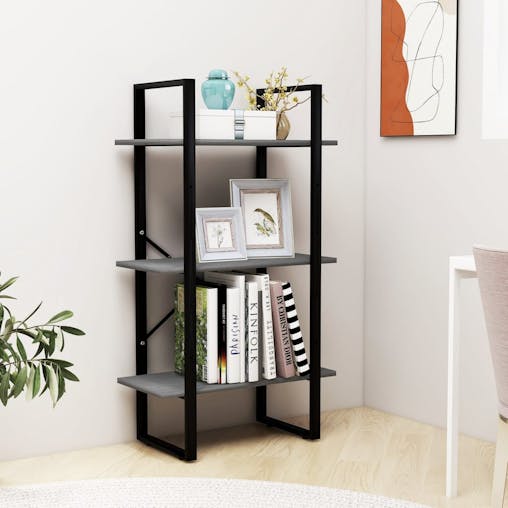 NNEVL Storage Shelf Grey 60x30x105 cm Solid Pine Wood
