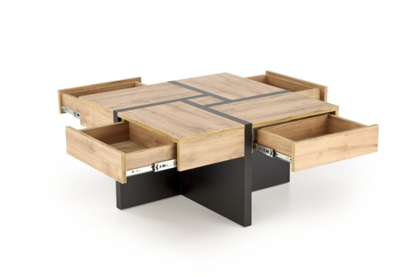 Stolik kawowy SEVILLA S 80x80 dąb craft/czarny