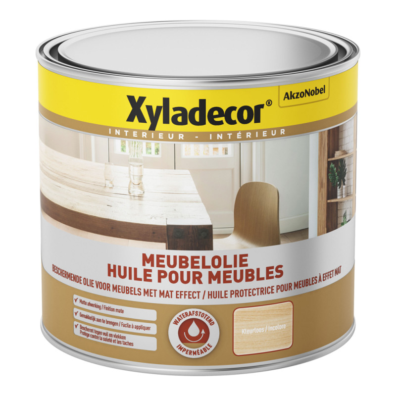 Huile pour meubles intérieurs effet mat incolore 0,5 L XYLADECOR