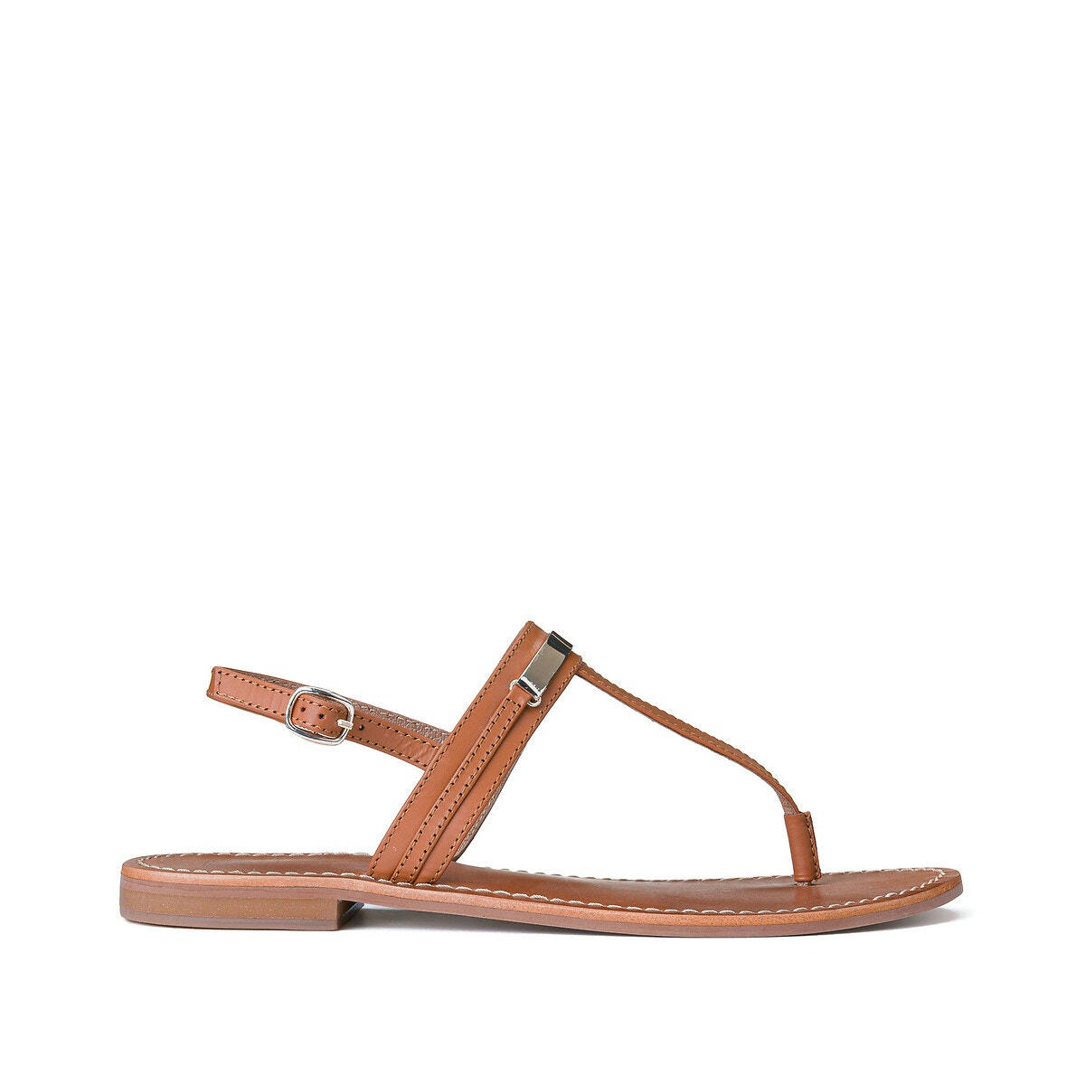 Sandales entre-doigt en cuir avec ornement