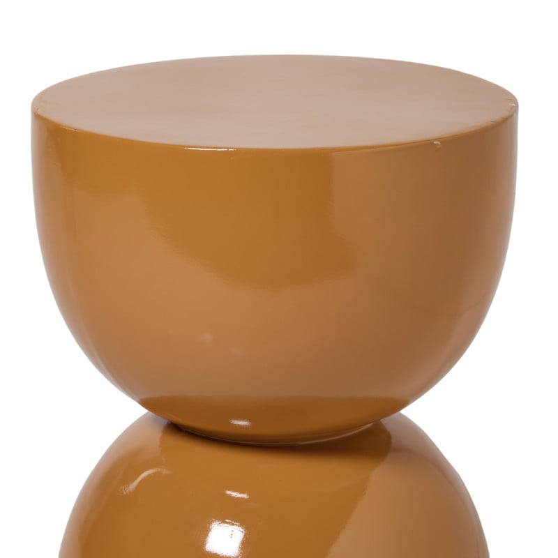 Bijzettafel trommel glos - bruin - &Oslash;34x45 cm