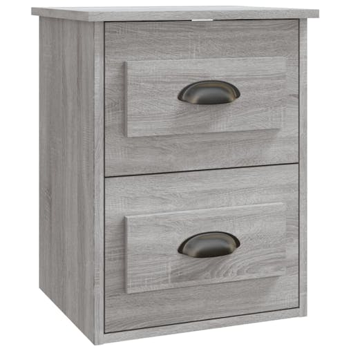 NNEVL Wall-mounted Bedside Cabinets 2 pcs Grey Sonoma 41.5x36x53cm