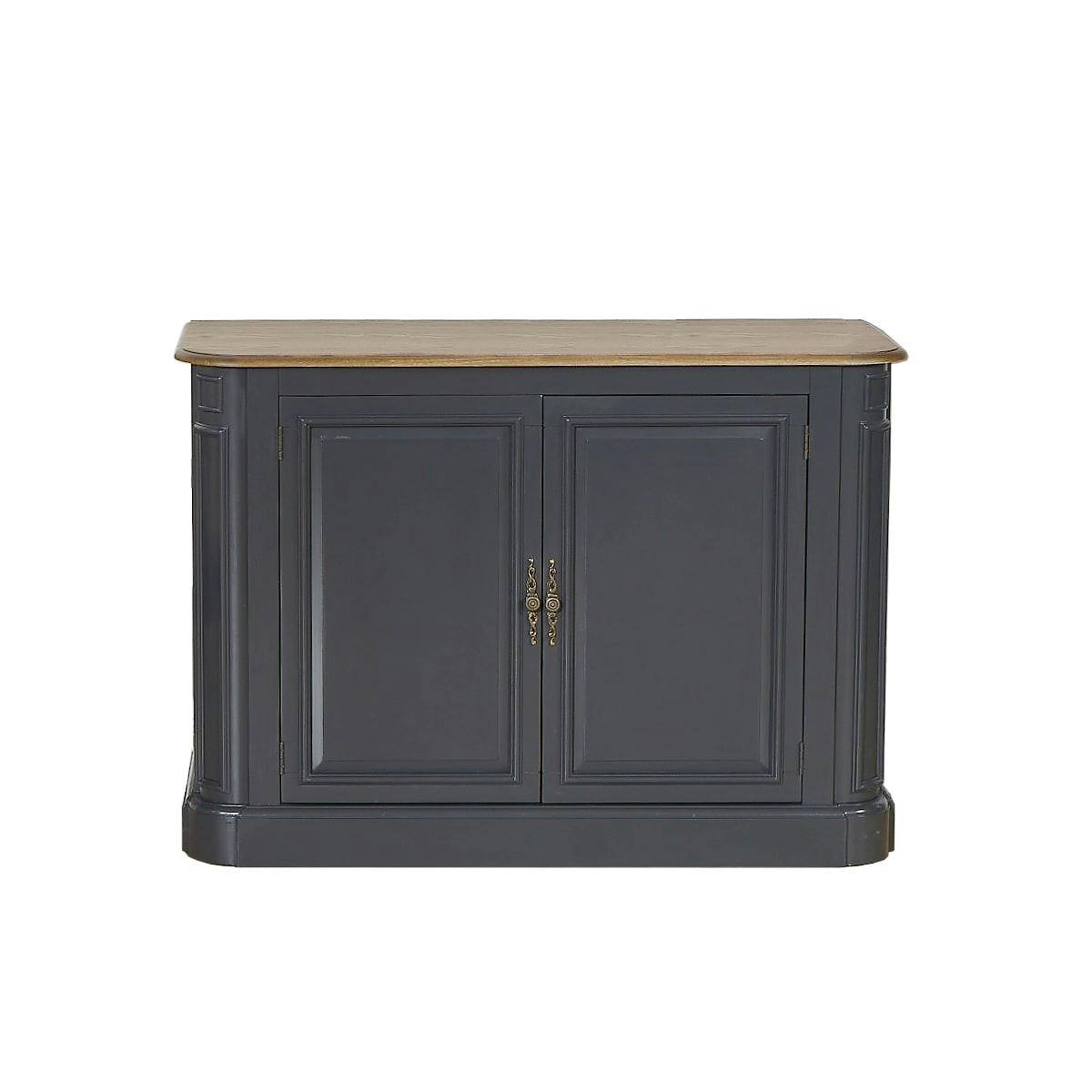 DANIEL - Buffet plateau chêne 2 portes gris anthracite