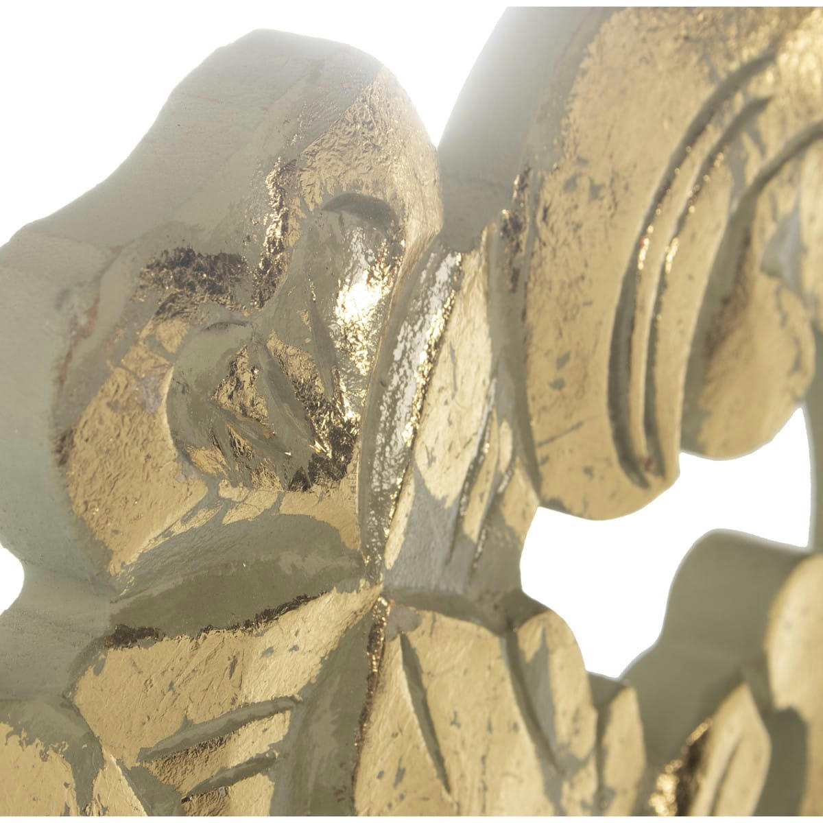 - Miroir mural rond en bois taillé doré D90cm