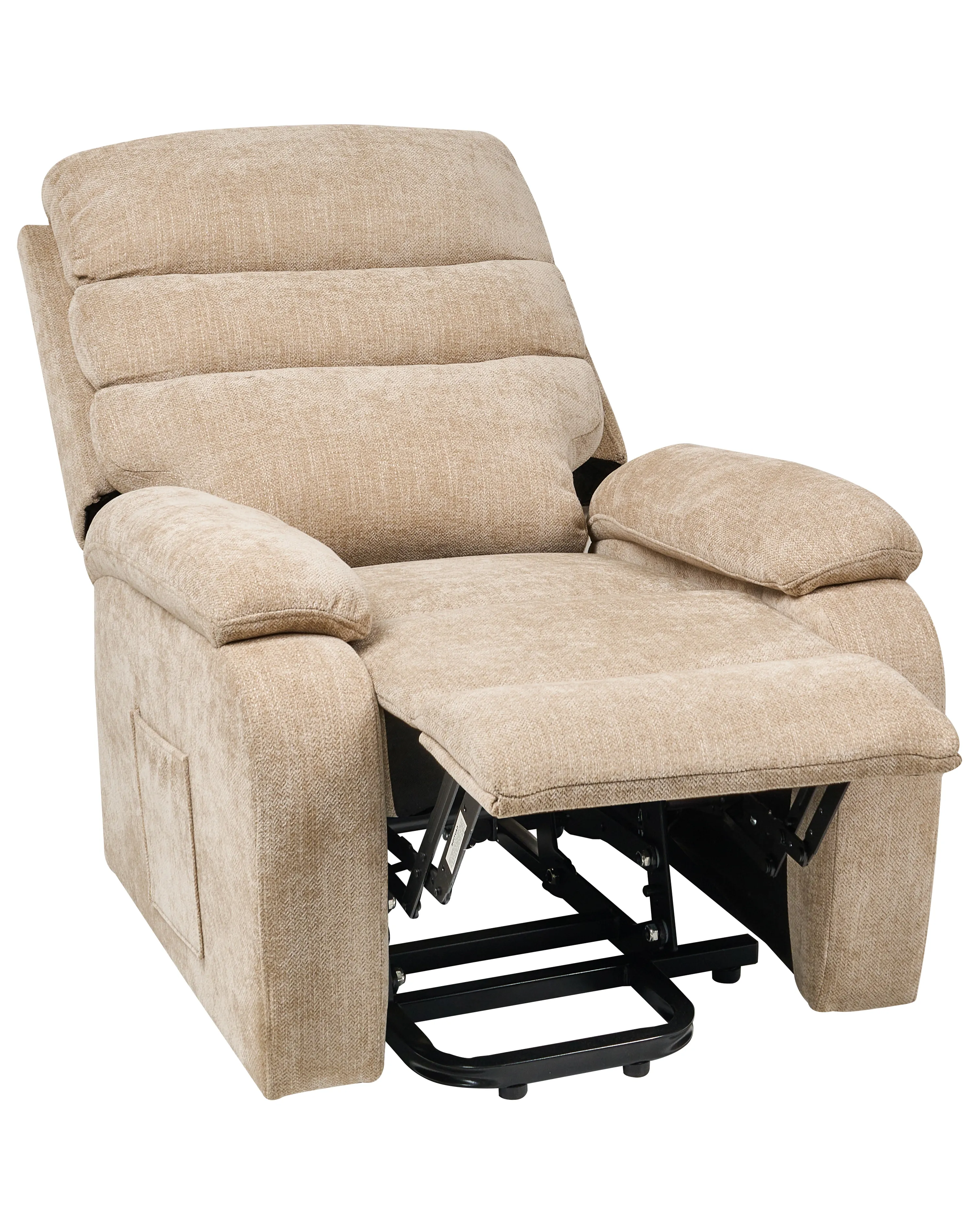 Electric Recliner Chair RISE with Footrest Fabric Beige