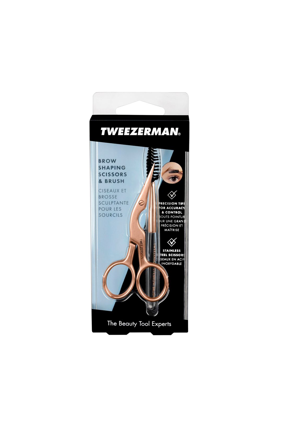 Tweezerman Brow Shaping Scissors - Rose Gold