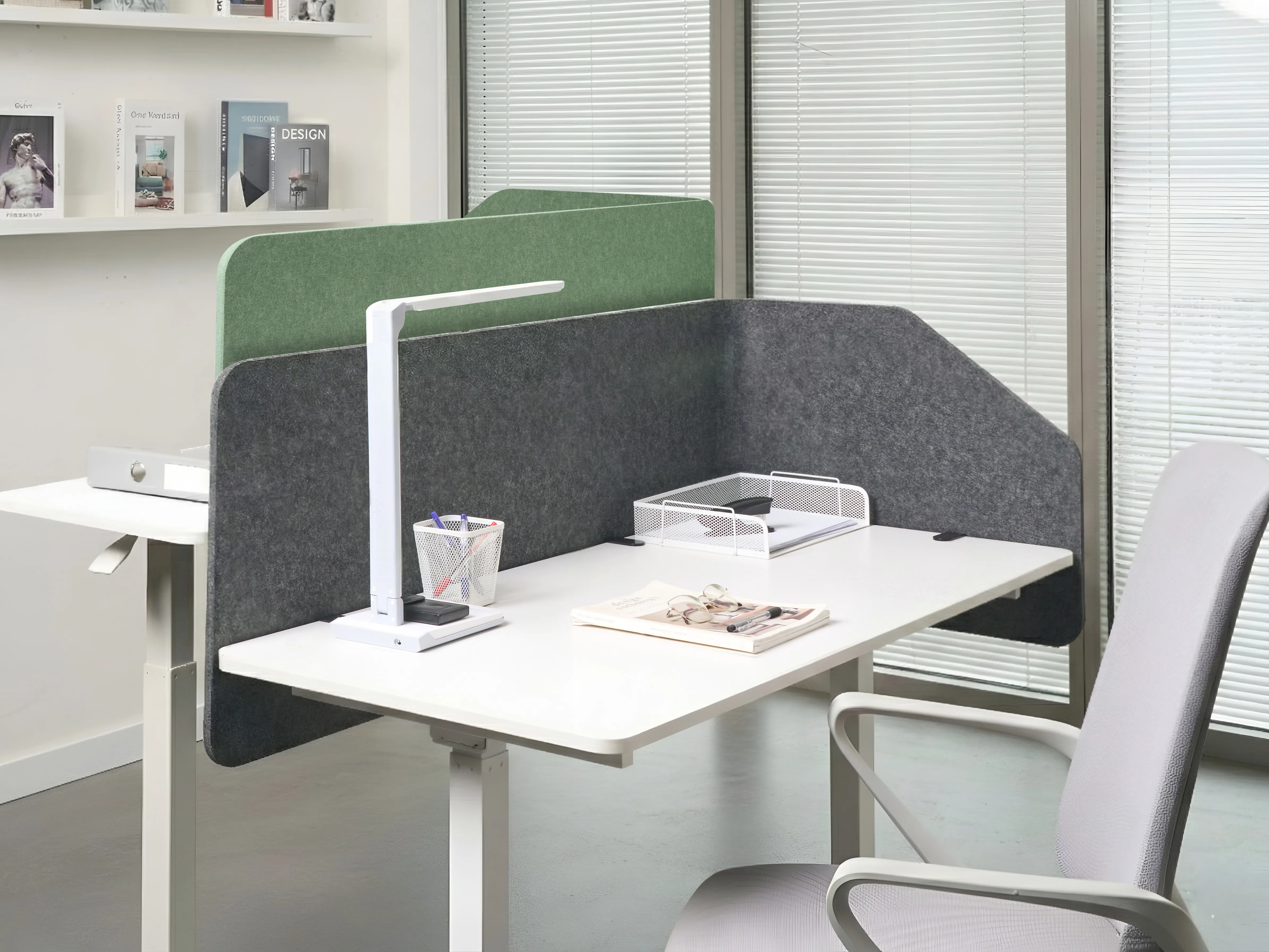 Desk Screen FOLDY 120 x 50 cm Dark Grey
