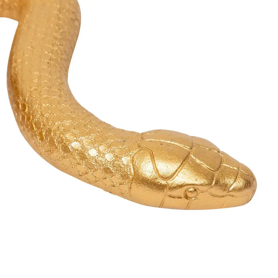 Home decoratie dieren/slangen beeldje Boa - goud - 36 x 18 cm