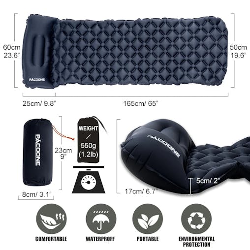 NNEOBA Ultralight Outdoor Camping Air Mattress with Pillow