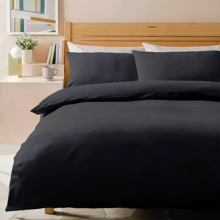 Habitat Stonewashed Cotton Charcoal Bedding Set - Double