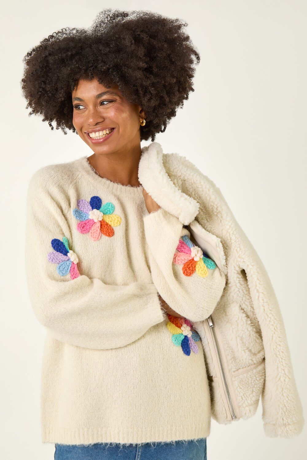 Roman Floral Rainbow Knit Jumper