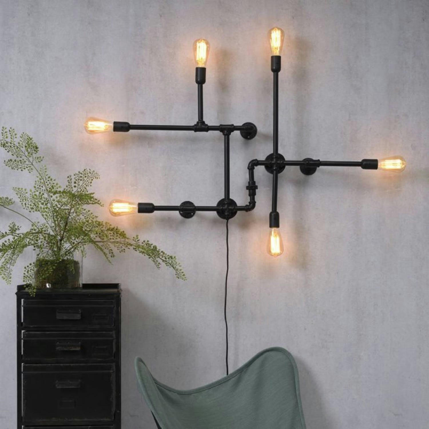 NASHVILLE - Applique murale 6 lumières métal L108cm