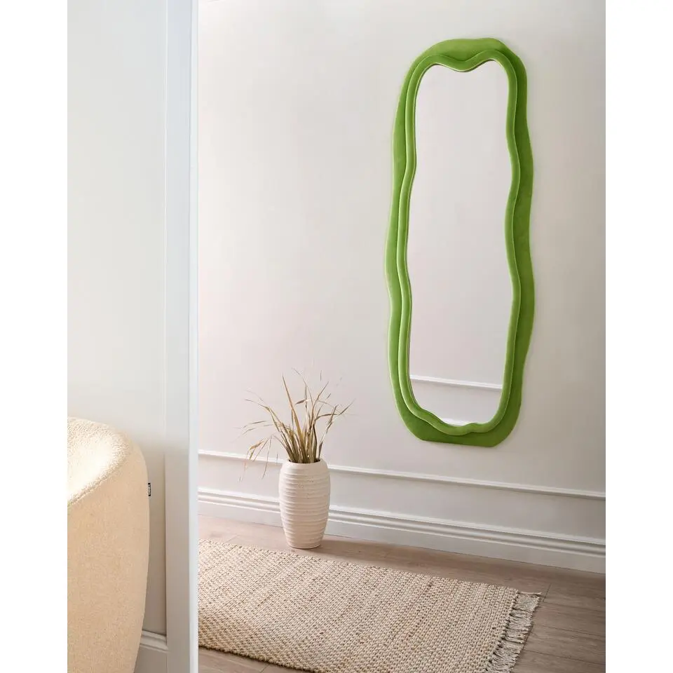 BEAUNE - Wandspiegel - Groen - Fluweel/MDF